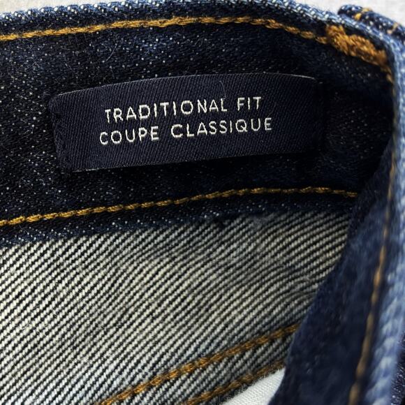 Lands End Jeans Mens 32x27 Square Rigger Blue Denim Coupe Classique Traditional - Picture 5 of 9